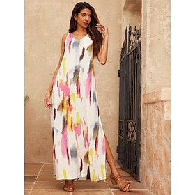 Sleeveless Shading Print Maxi Dress